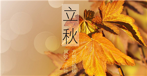 【立秋】來臨，卅亞和您共同迎接秋天的到來